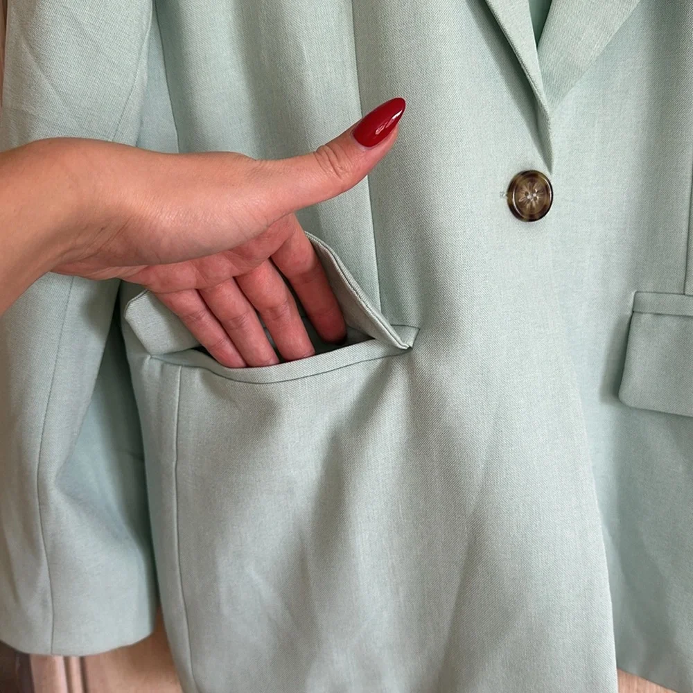 Princess Polly Seafoam / Blue Blazer - Picture 3 of 9